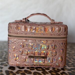 Brahmin Small Charmaine ROSE  Gold Melbourne Leather Makeup Jewelry NWT FIRM $